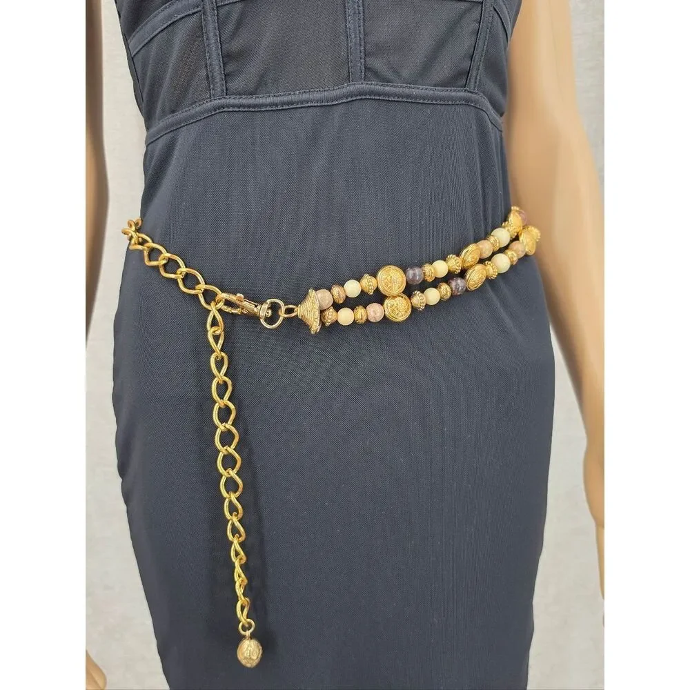 Vintage Gold Beaded Chain Waist Chain Belt